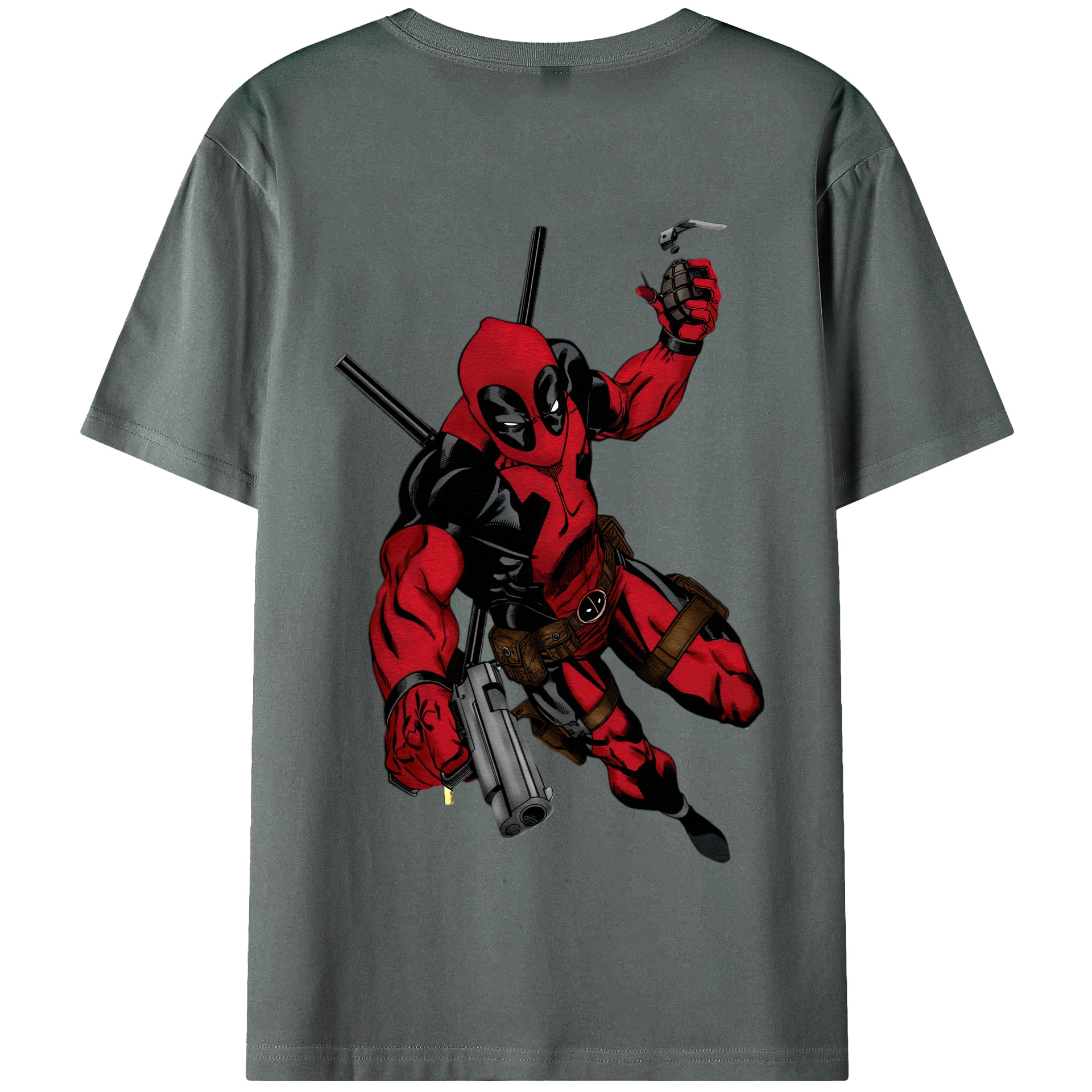 （画像用） Deadpool デッドプール 綿100％半袖Tシャツ（背面プリント）